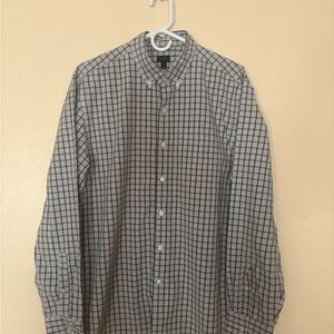 J. Crew Black and Gray Windowpane Button-Down Shirt